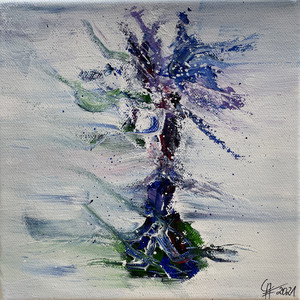 Abstrakt blau grün (20x20)
