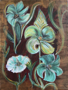 grüne Blumen (30x40)